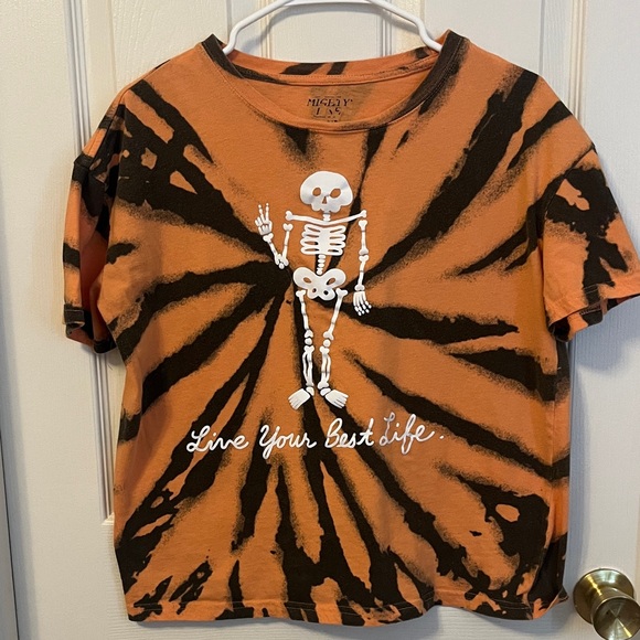 Mighty Fine Tops - 🔴 3/$10 Mighty Fine “Live Your Best Life” Halloween Tie-Dye Shirt Size S
